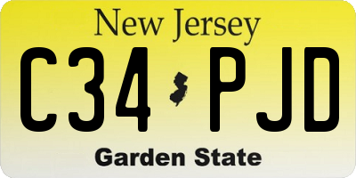 NJ license plate C34PJD