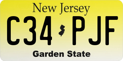 NJ license plate C34PJF