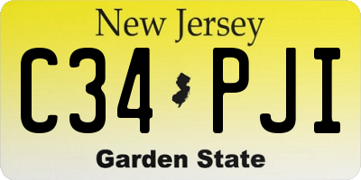 NJ license plate C34PJI