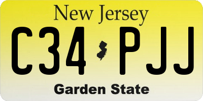 NJ license plate C34PJJ