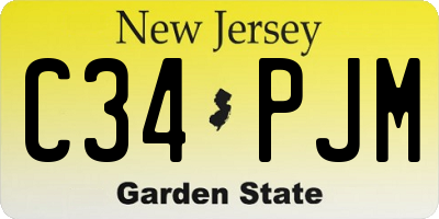 NJ license plate C34PJM