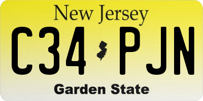 NJ license plate C34PJN