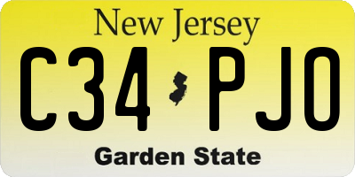 NJ license plate C34PJO