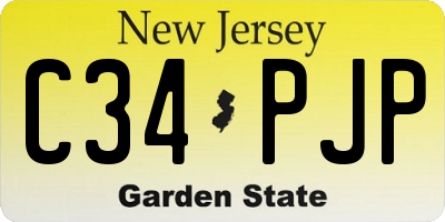 NJ license plate C34PJP