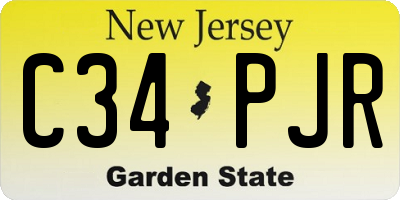NJ license plate C34PJR