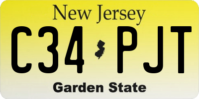 NJ license plate C34PJT
