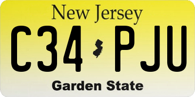NJ license plate C34PJU