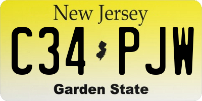 NJ license plate C34PJW