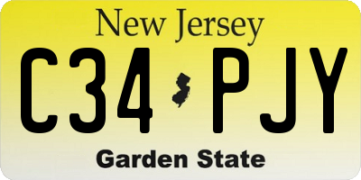 NJ license plate C34PJY