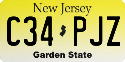 NJ license plate C34PJZ