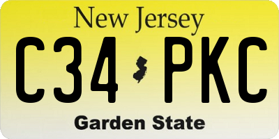 NJ license plate C34PKC