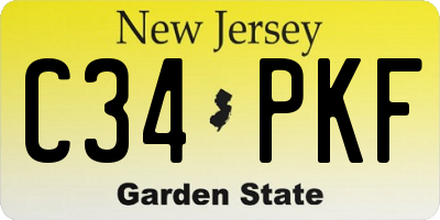 NJ license plate C34PKF