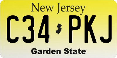 NJ license plate C34PKJ