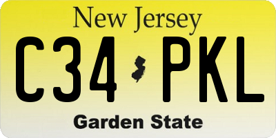 NJ license plate C34PKL