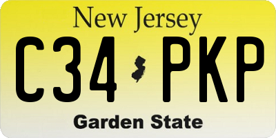 NJ license plate C34PKP