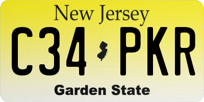 NJ license plate C34PKR