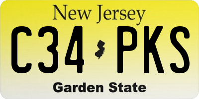 NJ license plate C34PKS