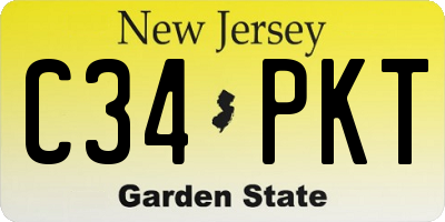 NJ license plate C34PKT