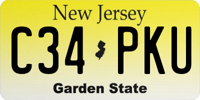 NJ license plate C34PKU