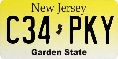 NJ license plate C34PKY