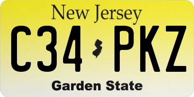 NJ license plate C34PKZ