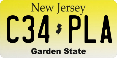 NJ license plate C34PLA