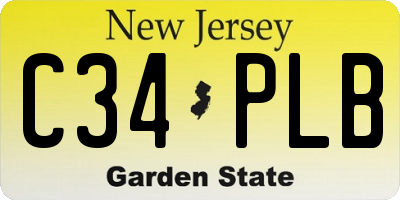NJ license plate C34PLB