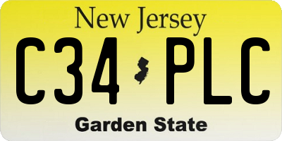 NJ license plate C34PLC