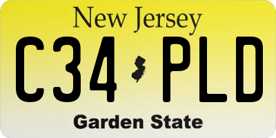 NJ license plate C34PLD