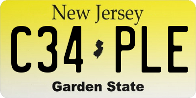 NJ license plate C34PLE