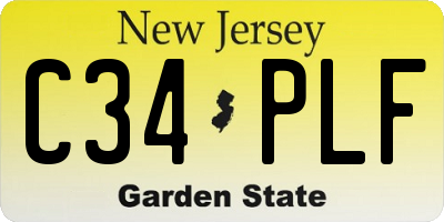 NJ license plate C34PLF