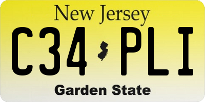 NJ license plate C34PLI