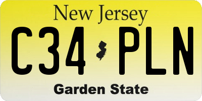 NJ license plate C34PLN