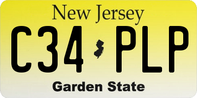 NJ license plate C34PLP