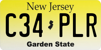 NJ license plate C34PLR