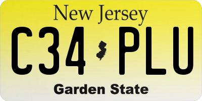 NJ license plate C34PLU