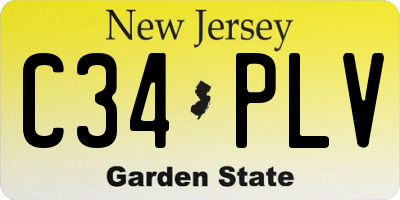 NJ license plate C34PLV
