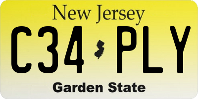 NJ license plate C34PLY