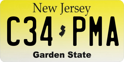 NJ license plate C34PMA