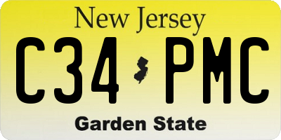 NJ license plate C34PMC