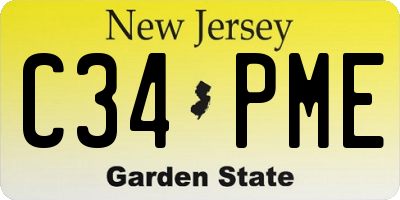NJ license plate C34PME