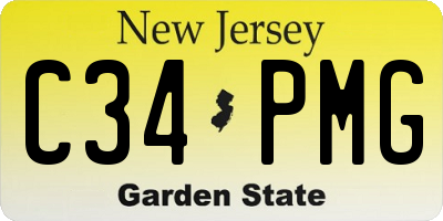 NJ license plate C34PMG