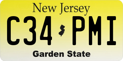 NJ license plate C34PMI