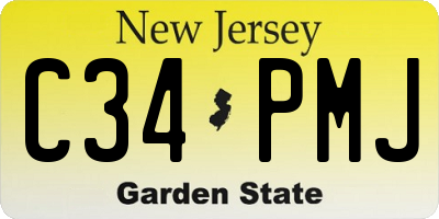 NJ license plate C34PMJ
