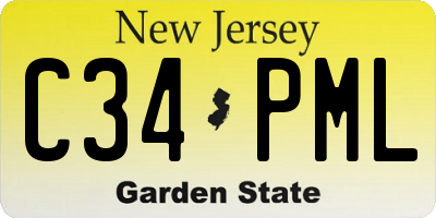NJ license plate C34PML