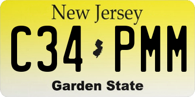 NJ license plate C34PMM