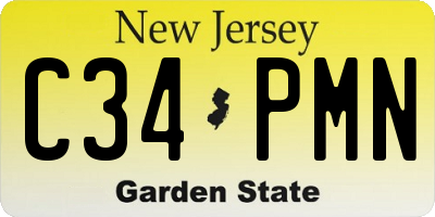 NJ license plate C34PMN