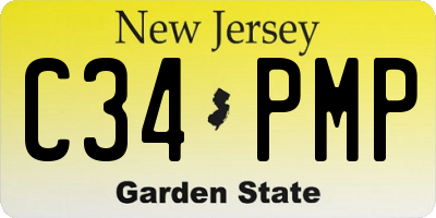 NJ license plate C34PMP