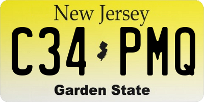 NJ license plate C34PMQ