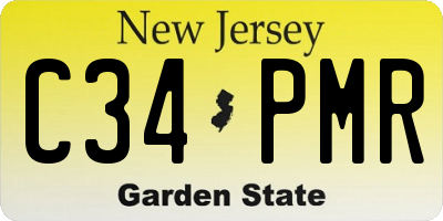 NJ license plate C34PMR
